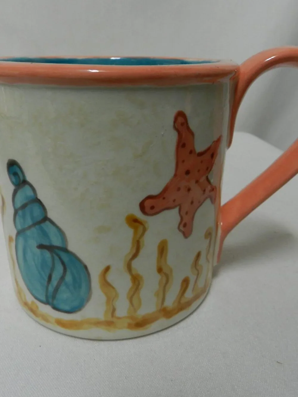 Barbara Walter & Safe Haven Studio Art Pottery Nautical Starfish 2 bowls mug